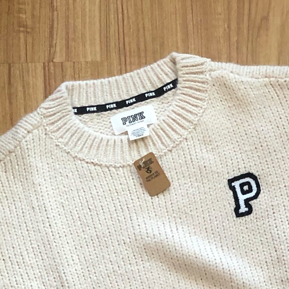 NWT VS PINK Boyfriend Knit Sweater Crew LARGE - Picture 12 of 12